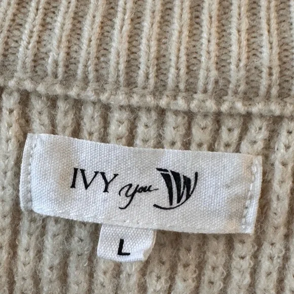 Cream Ribbed Cardigan - Picture 3 of 3